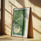 Woodblock Print Green Poster och Canvastavla