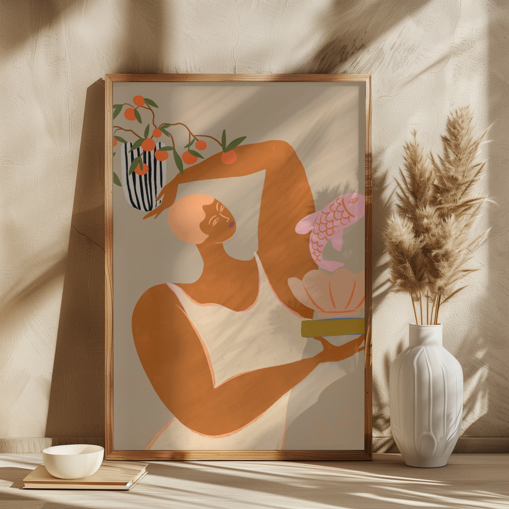 Fish And Oranges Poster och Canvastavla