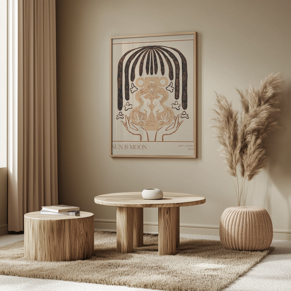 Vessel Collection : Sun & Moon (LineArt) Poster och Canvastavla