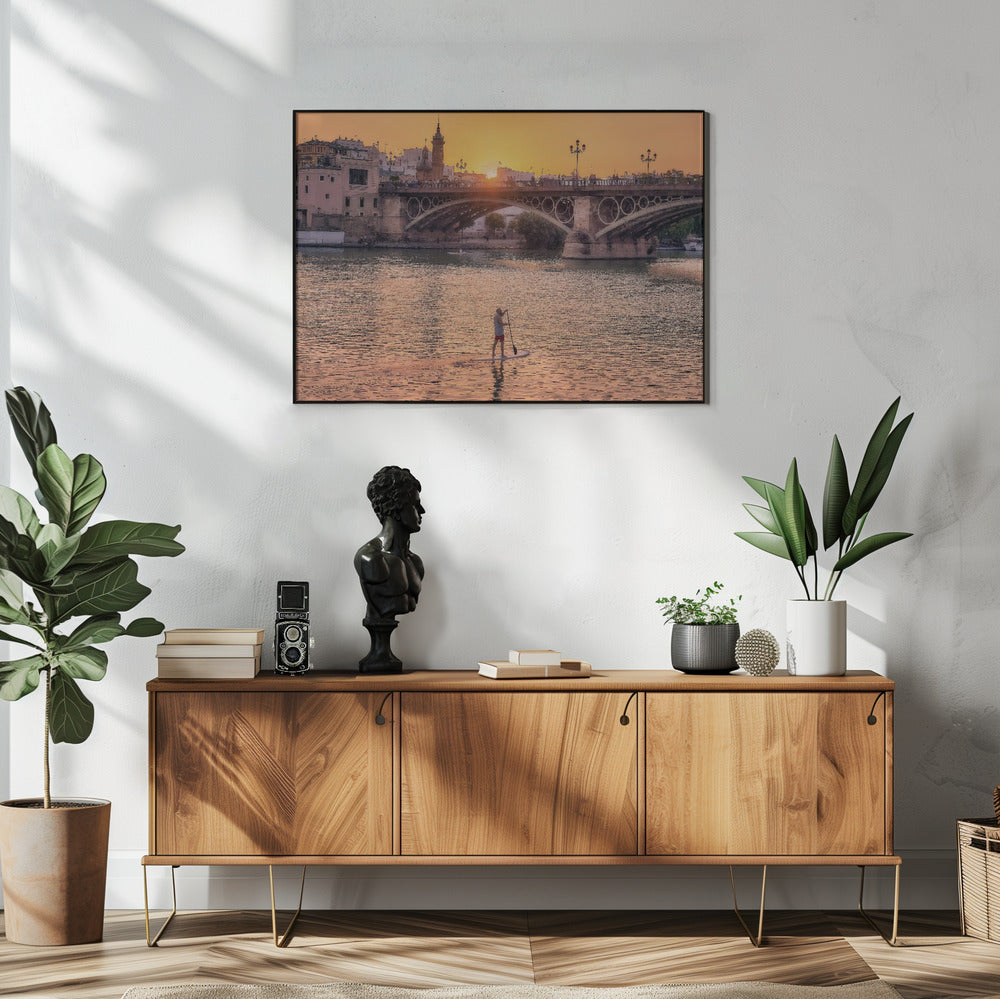 Atardecer en el Guadalquivir Poster och Canvastavla