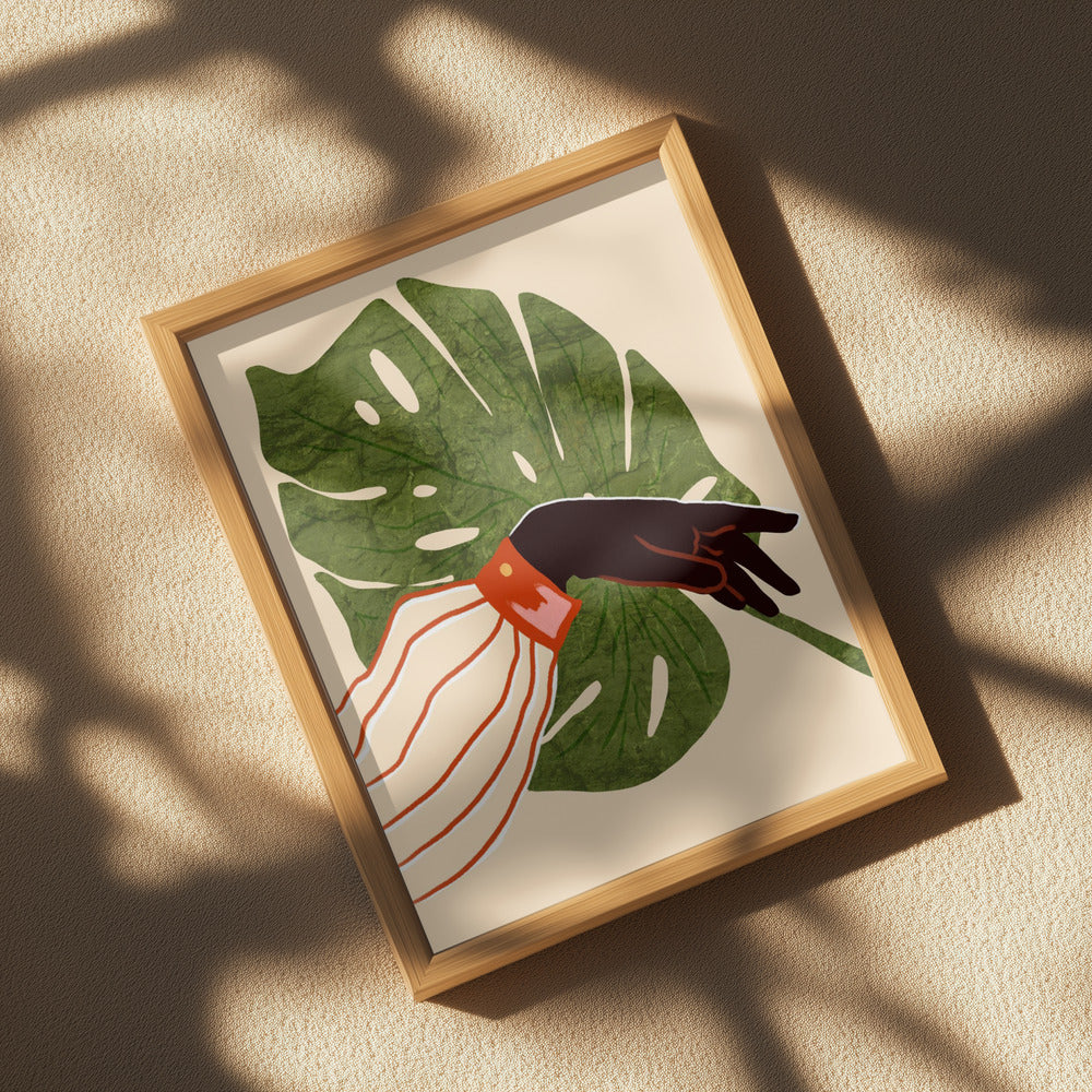 Green Canvas, Red Accent Poster och Canvastavla