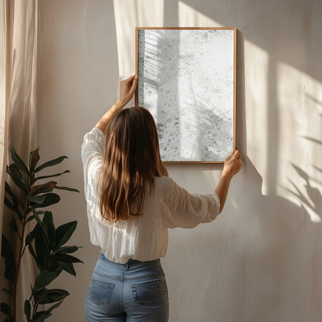 Charcoal White Poster och Canvastavla