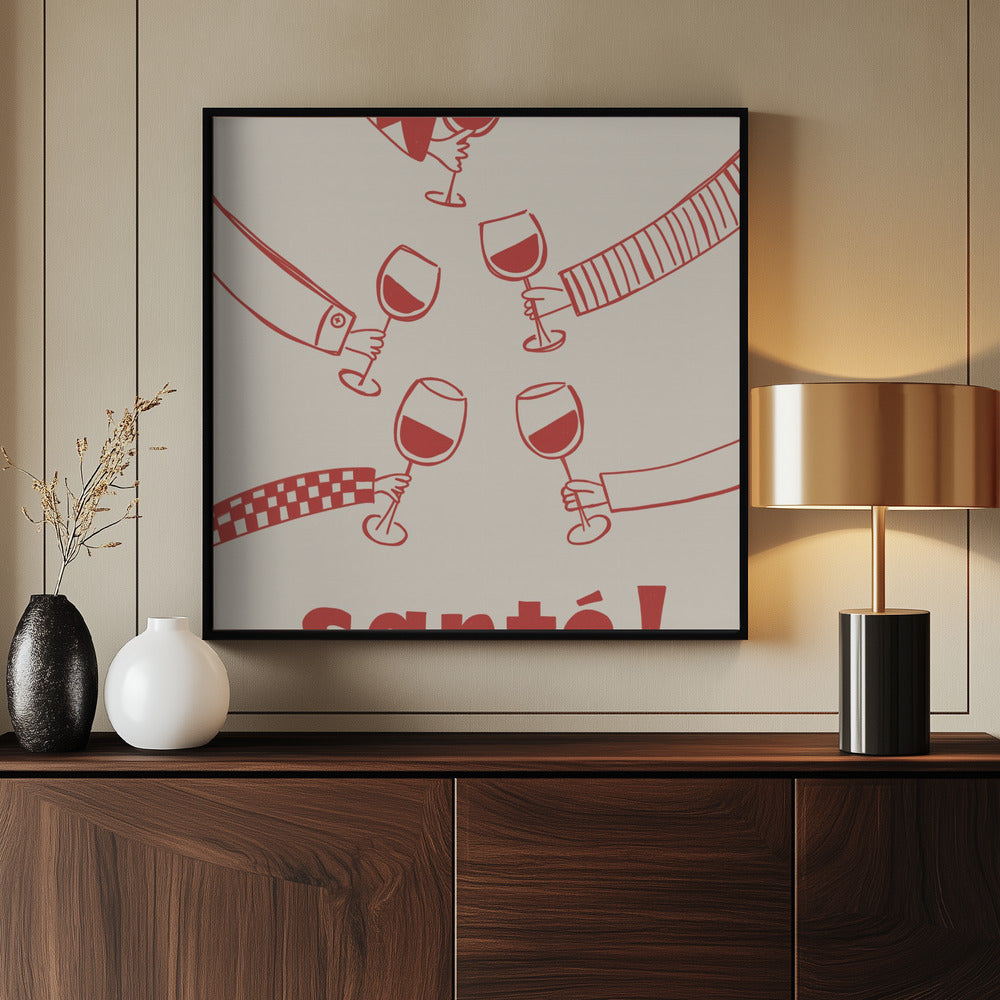 Santé! Wine Party with Friends Poster och Canvastavla