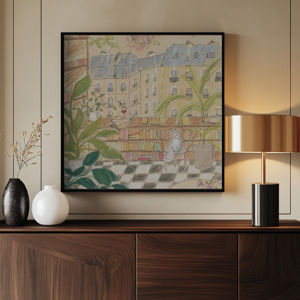 Antique Book Store 70x100 Poster och Canvastavla