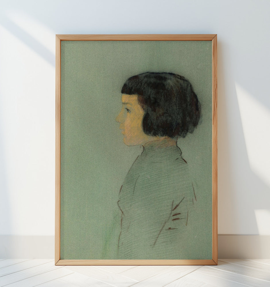 Young Woman In Profile Poster och Canvastavla