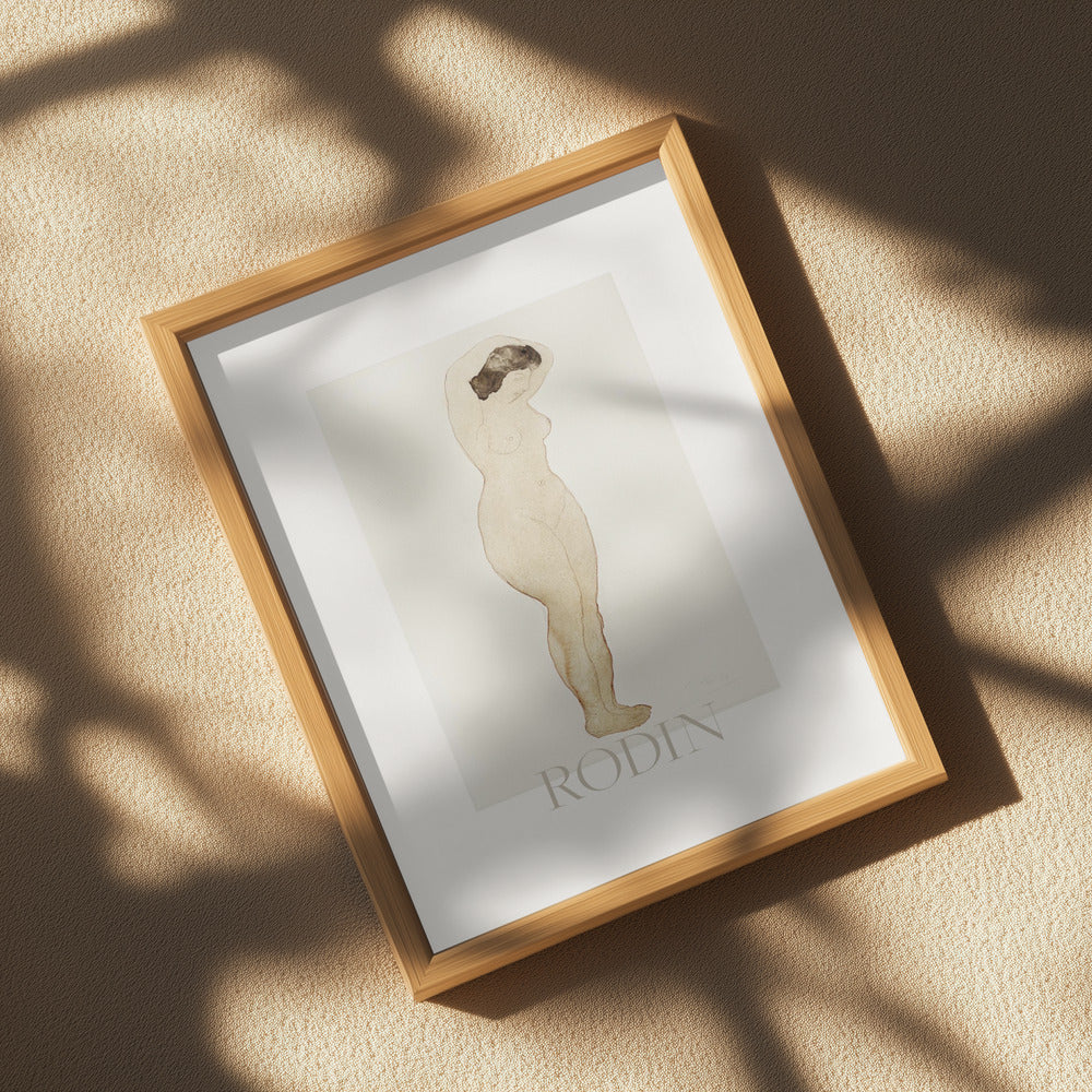 Nude, Standing With Hands On Head Poster och Canvastavla