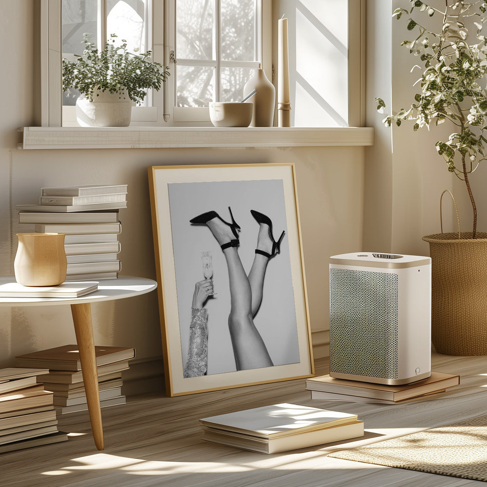Champagne legs Black and White Poster och Canvastavla