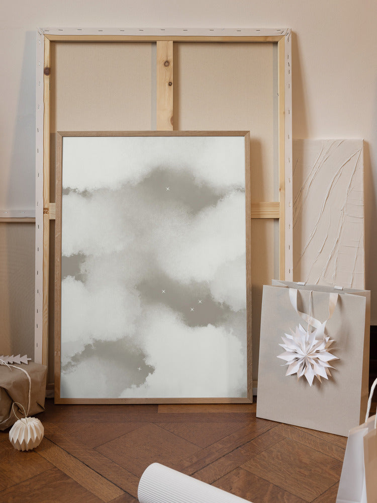 Cloudy White Poster och Canvastavla