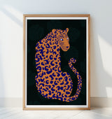 Orange Leopard Poster och Canvastavla