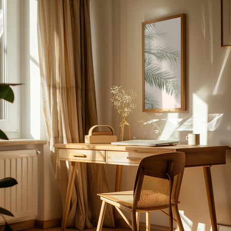 Blush Palm Leaves Poster och Canvastavla