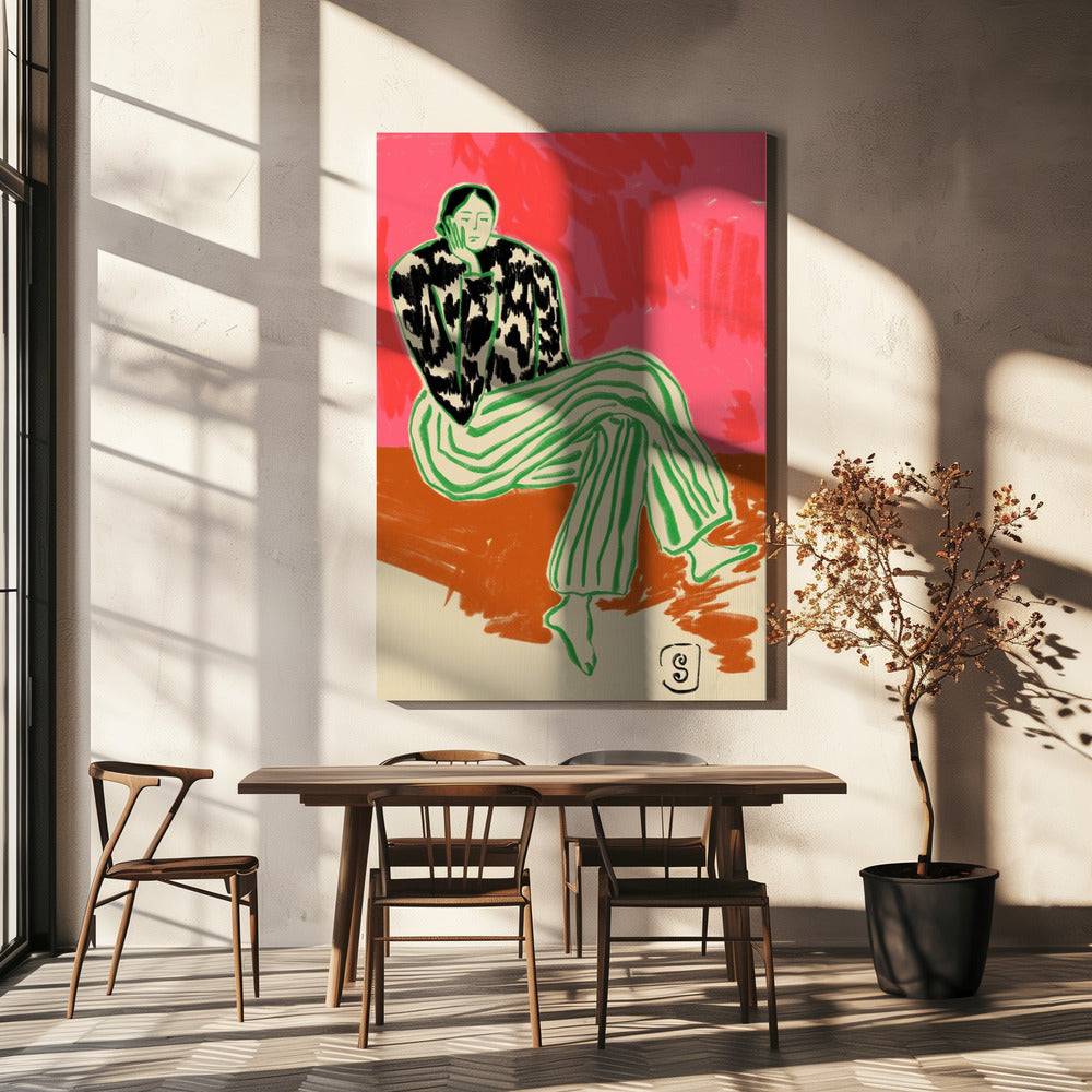 Calm Woman Portrait Poster och Canvastavla
