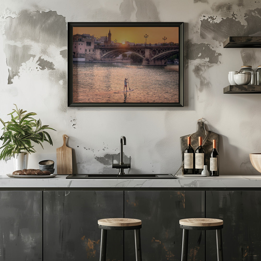 Atardecer en el Guadalquivir Poster och Canvastavla