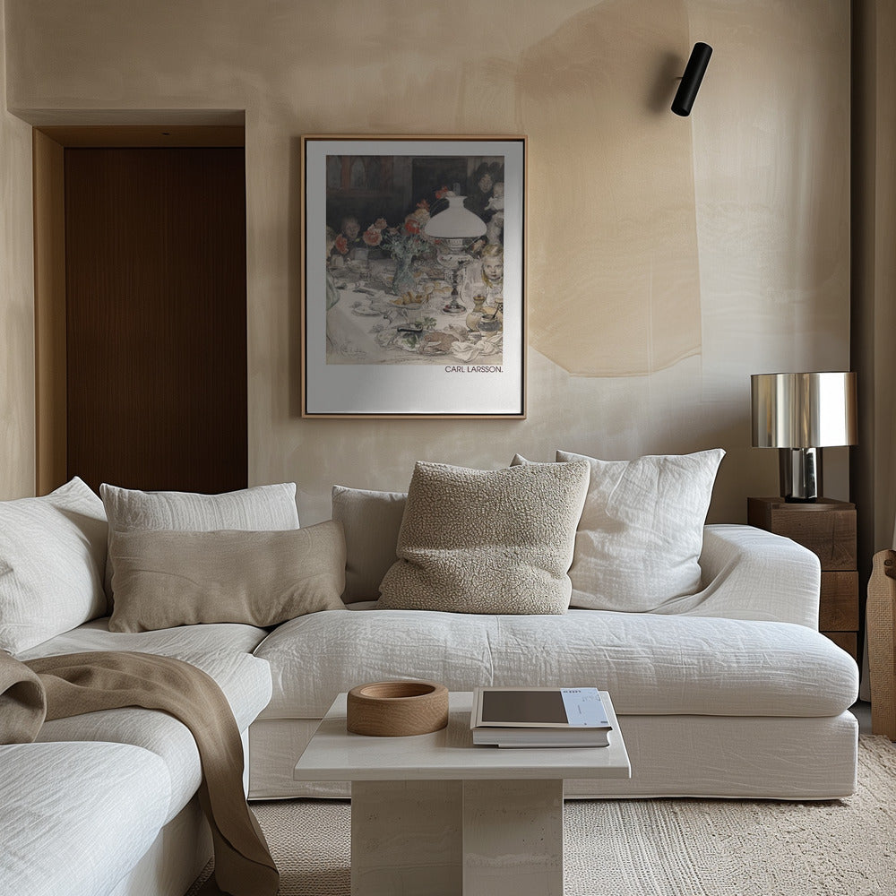 Around the Evening Lamp (1900) Poster och Canvastavla