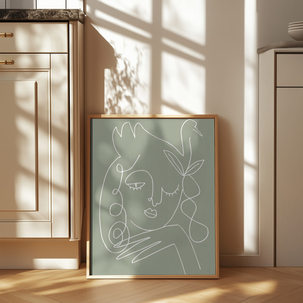 Woman Green Poster och Canvastavla