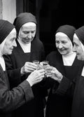 Joyful Nuns Toasting Poster