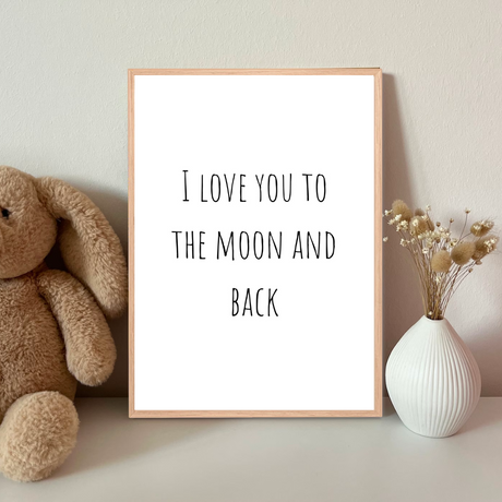 Barncitat I love you to the moon and back