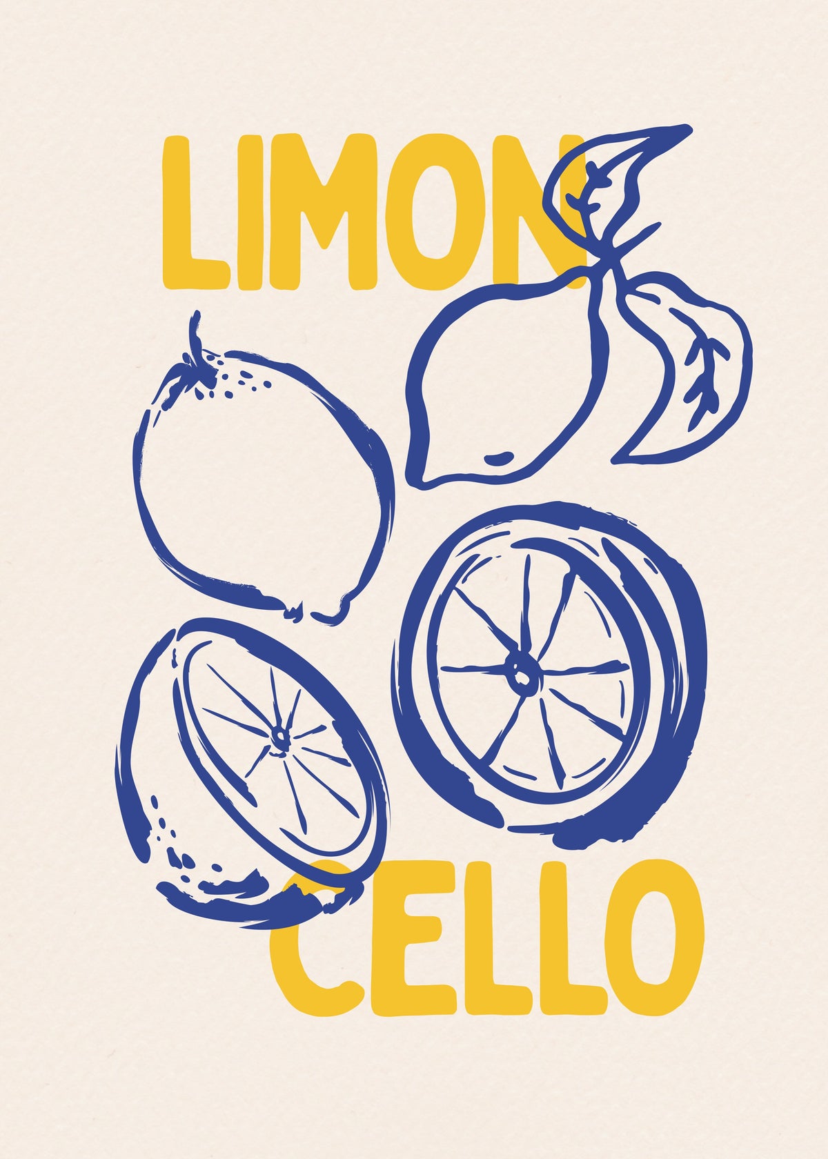 Limoncello Organic Illustrative Lemon Decoration