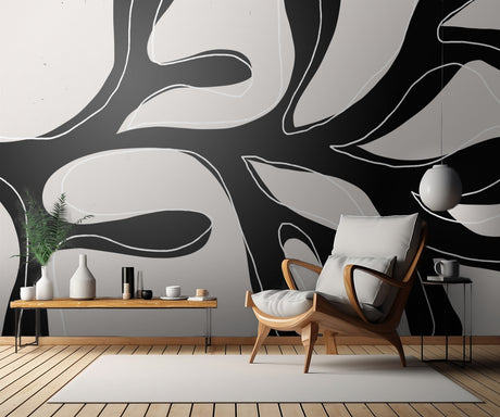 Abstract Twig Black and White Poster och Canvastavla