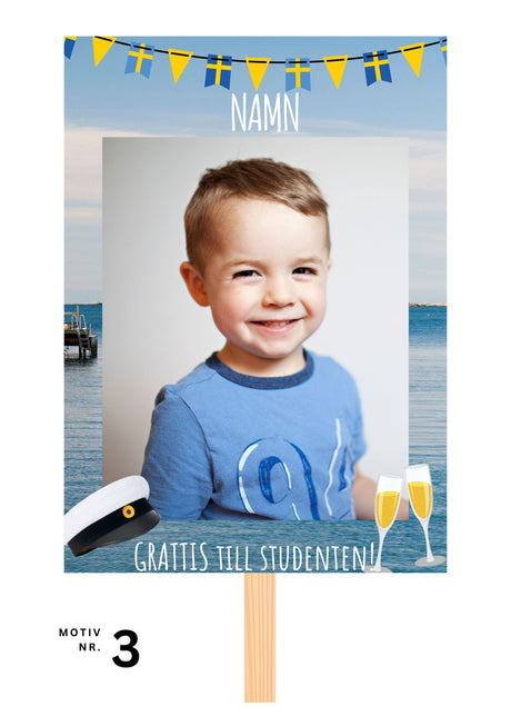 Studentskylt och studentplakat i Nora