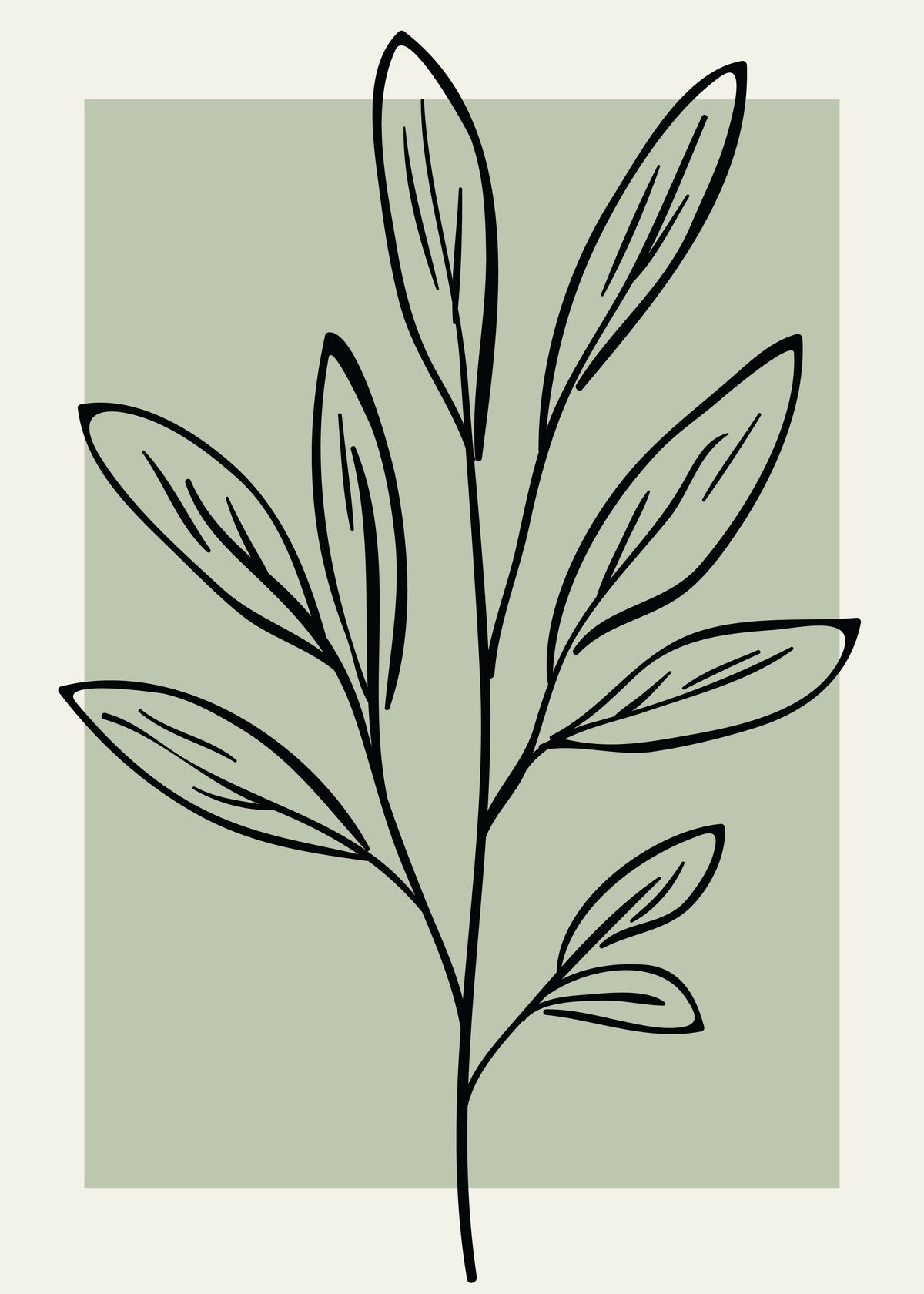 Neutral Wall Floral Botanical Line Art Minimalist Modern Bedroom Livingfff F5555