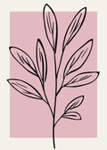 Neutral Wall Floral Botanical Line Art Minimalist Modern Bedroom Livingfff F5555 Pink