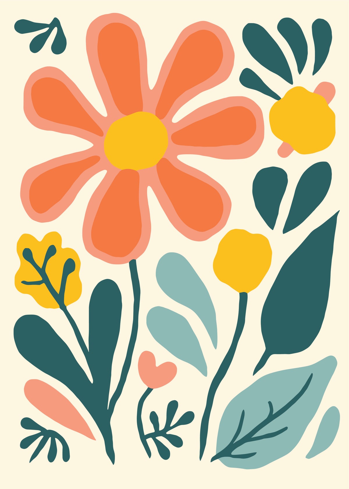 Orange Folk Flowers