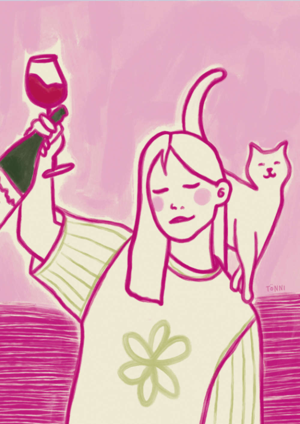 Cats and Wine Rosa