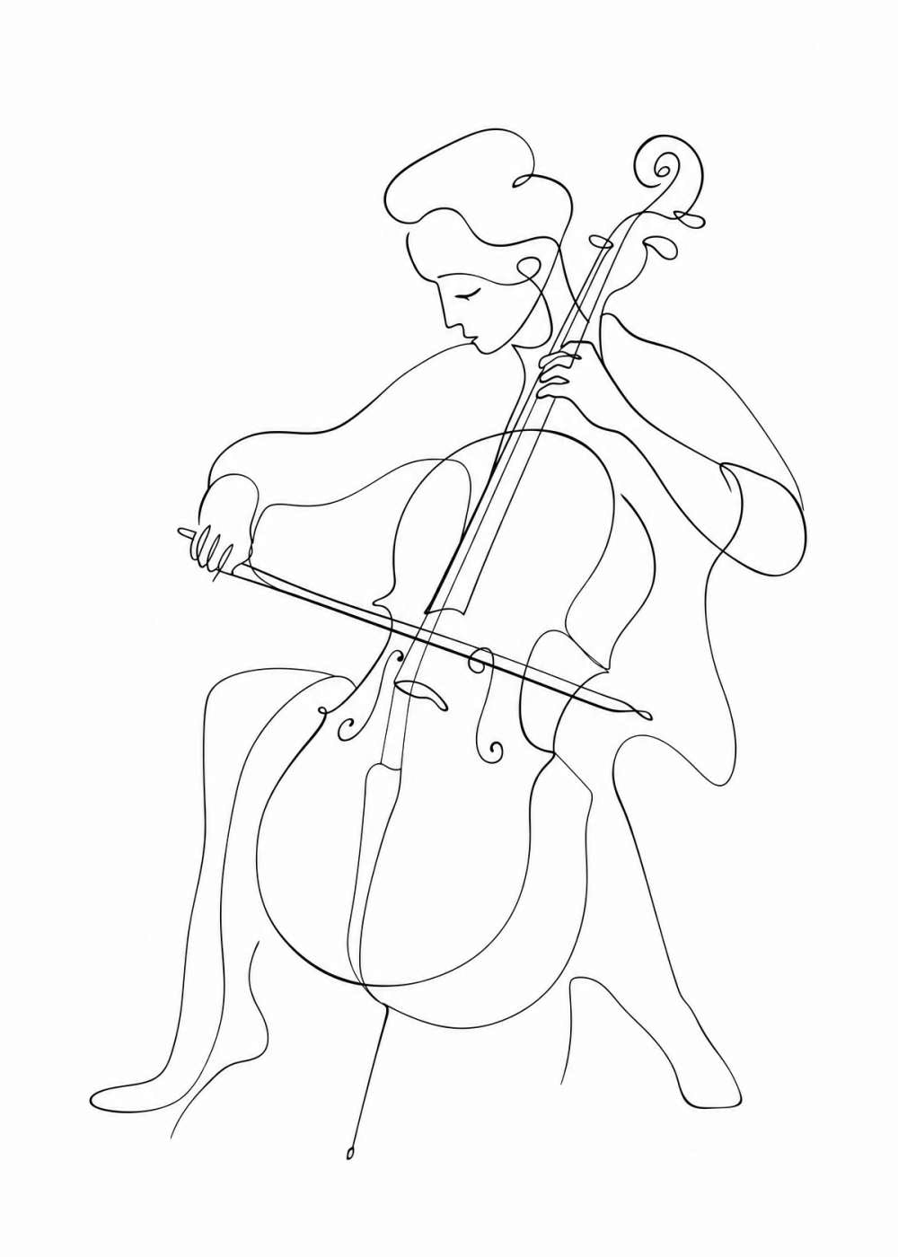 Cello Player Canvas