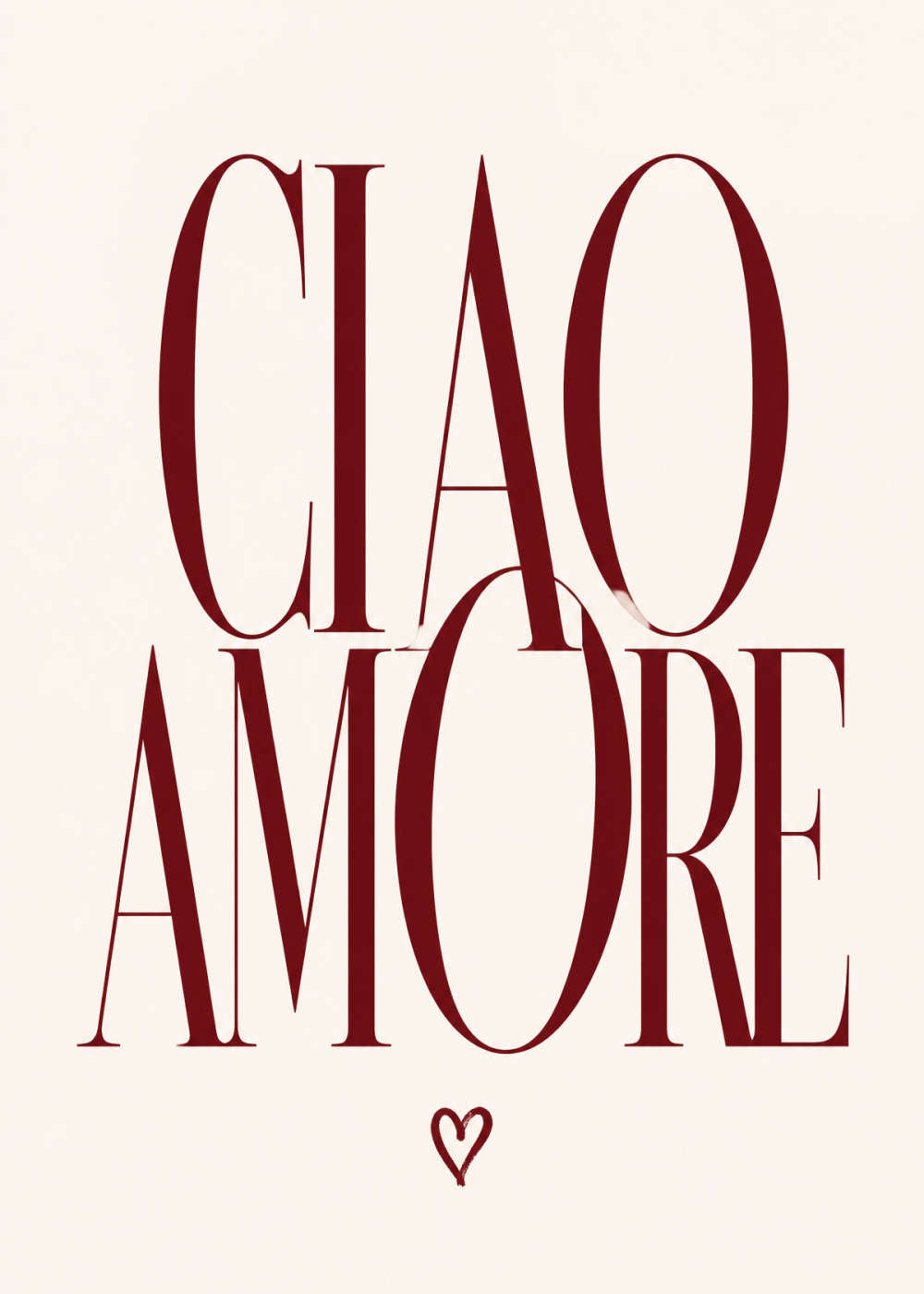 Ciao Amore text Canvas