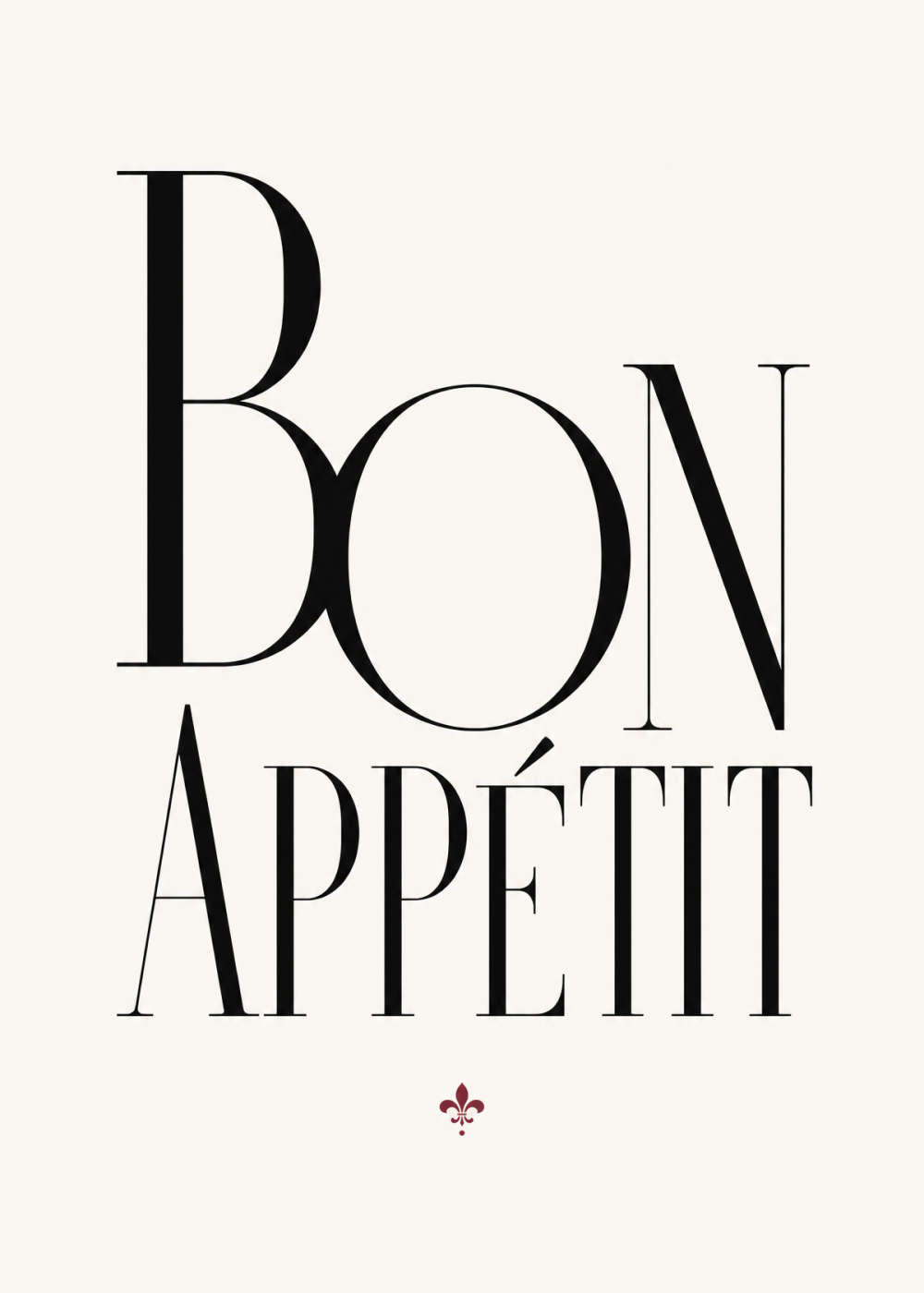 BON APPÉTIT text Canvas
