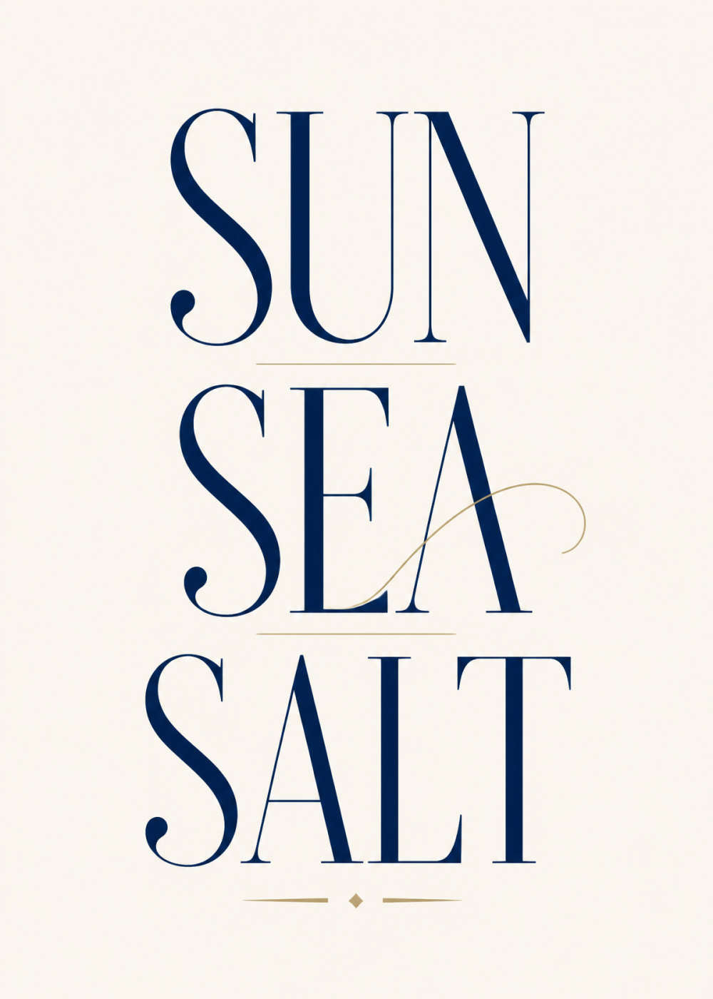 Sun Sea Salt text Poster