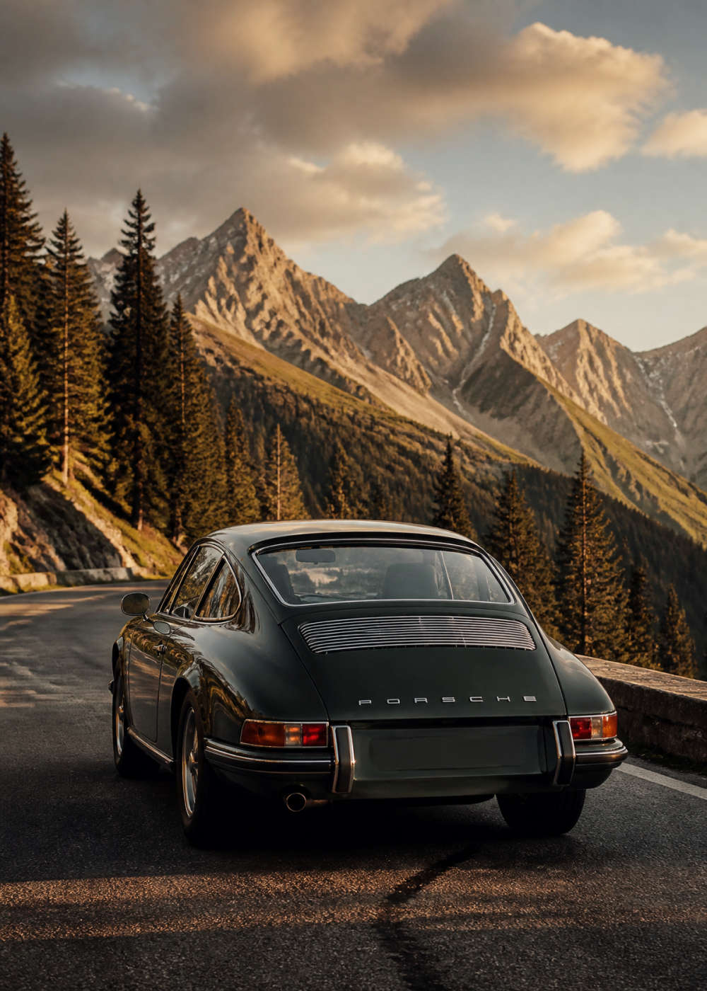 Porsche 911 – Alpine Road Color Poster