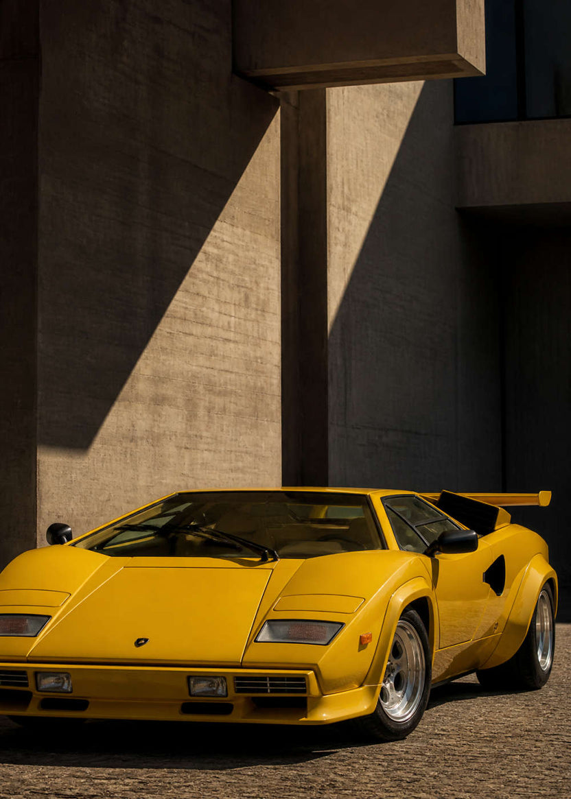 Lamborghini Countach – Brutalist Color Poster – Min Poster