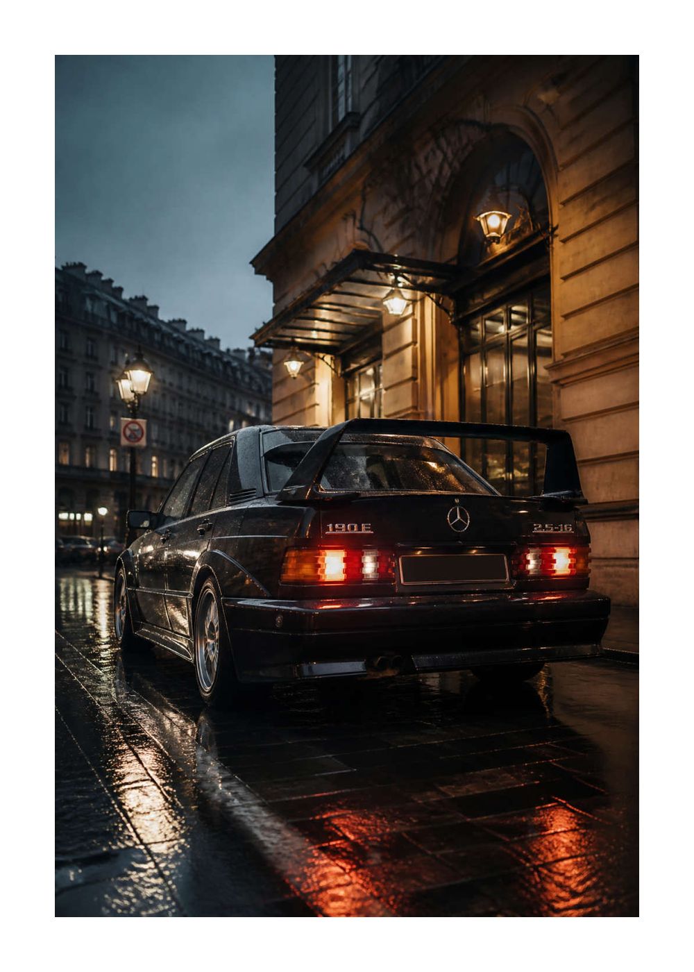 Mercedes-Benz 190E Evo II – Wet Street Color Poster