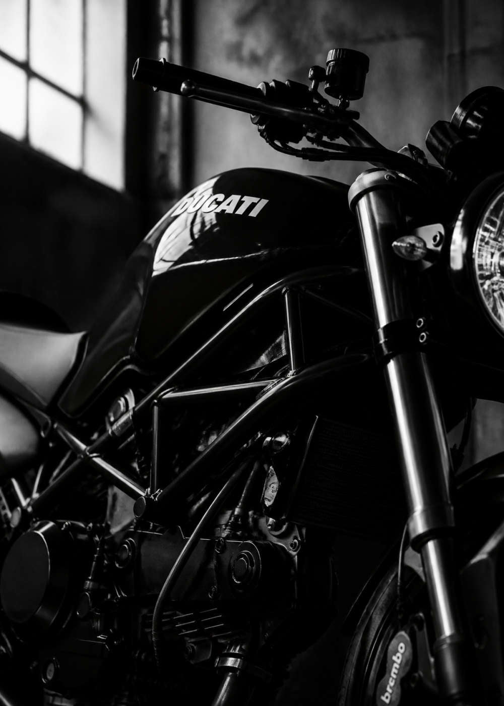 Ducati Monster – Tank Detail Blackwhite Canvas