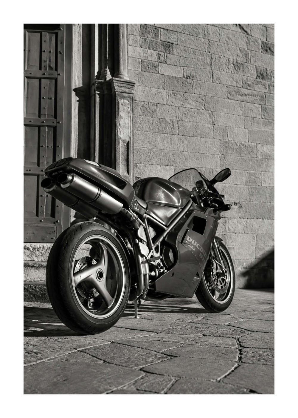 Ducati 916 – Italian Architecture Blackwhite Poster
