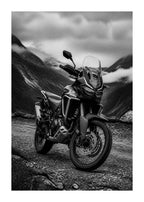Honda Africa Twin – Gravel Road Blackwhite Poster