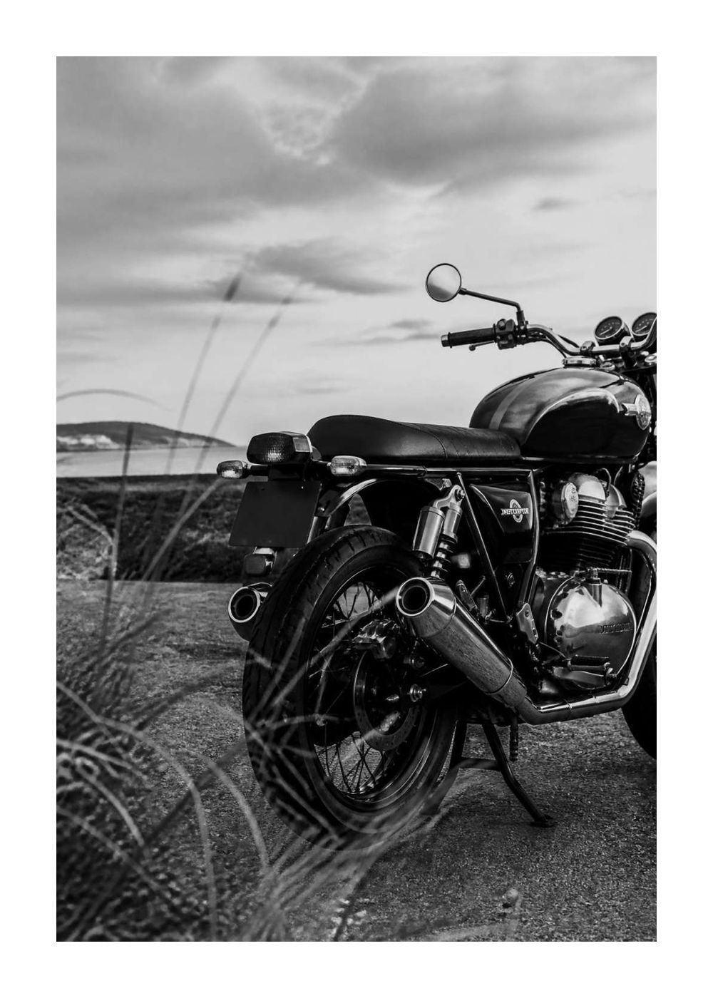 Royal Enfield Interceptor 650 – Coastal Road Blackwhite Poster