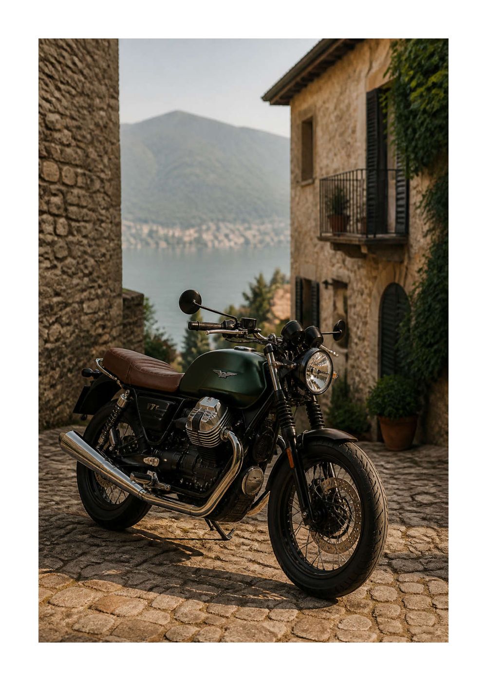 Moto Guzzi V7 – Lakeside Village Color Poster