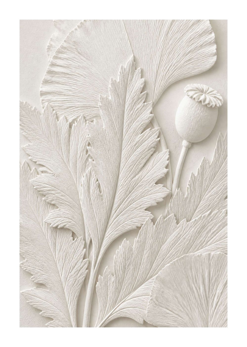 Poppy Leaf Relief Poster