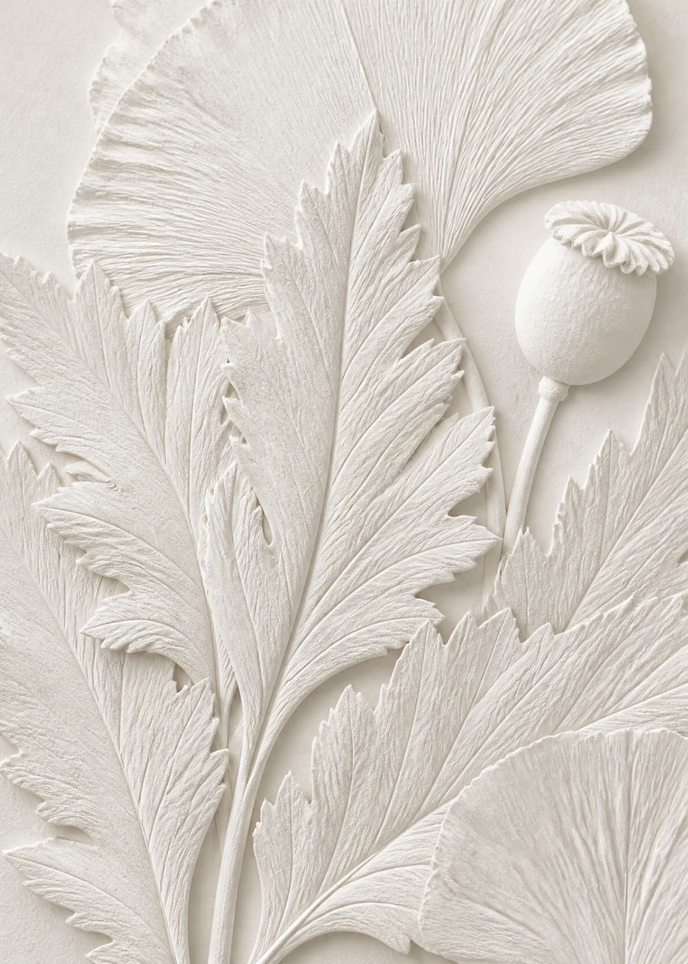Poppy Leaf Relief Poster