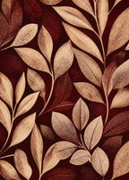 Textured foliage in oxblood Canvas