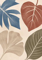 Four leaves in earthy colour blocks Canvas