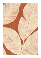 Cream leaves on burnt sienna Poster