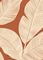 Cream leaves on burnt sienna Canvas