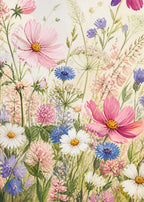Summer meadow in pink and blue Poster