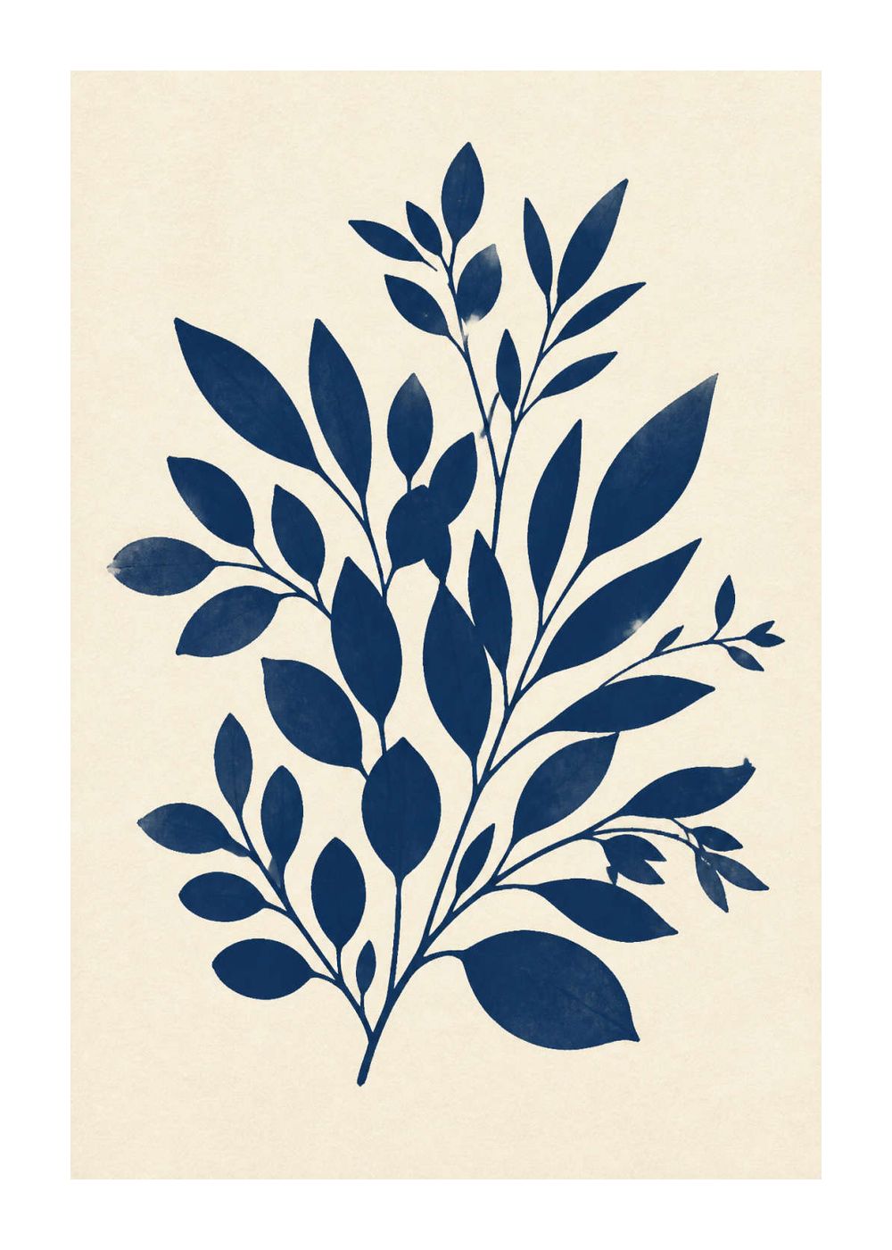 Indigo foliage silhouette Poster