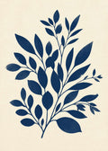 Indigo foliage silhouette Poster