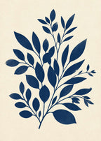 Indigo foliage silhouette Canvas
