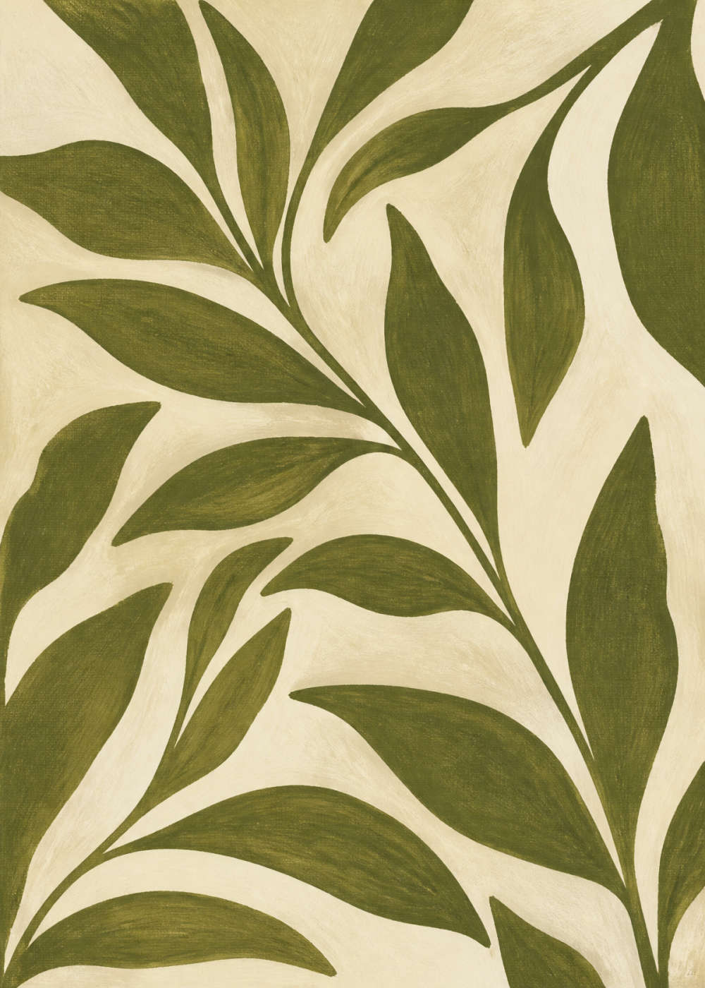 Olive botanical cut-paper forms Poster
